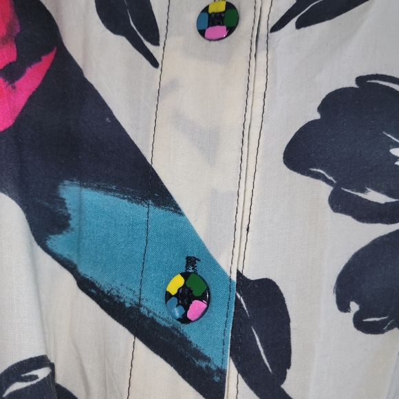 JAMS WORLD VINTAGE SIZE XLFloral Print Short Sleeve Shirt Like New - Picture 3 of 9